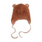 Czapka chłopięca, wiązana, brązowa, Eevi