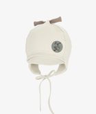 Czapka chłopięca, wiązana, ecru, Iltom