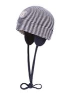 Czapka chłopięca, wiązana, granatowa, Bellybutton