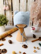 Czapka chłopięca, wiązana, niebieska, Iltom