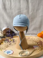 Czapka chłopięca, wiązana, niebieska, Iltom