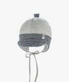 Czapka chłopięca, wiązana, szara, Iltom