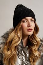 Czapka damska, czarna, Moodo