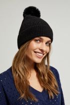 Czapka damska, czarna, Moodo