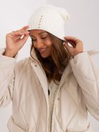 Czapka damska, ecru, Rue Paris