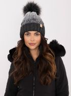 Czapka damska z wełną, szara, Rue Paris