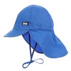 Czapka dziecięca safari, wiązana, niebieska, Döll