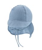 Czapka dziecięca safari, wiązana, niebieska, Iltom