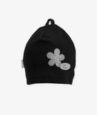 Czapka dziewczęca, czarna, kwiatek, Iltom
