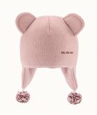 Czapka dziewczęca, prążkowana, różowa, Iltom