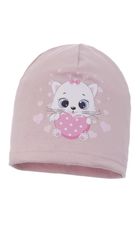 Czapka dziewczęca, różowa, Ambra