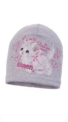 Czapka dziewczęca, szara, Ambra