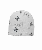 Czapka dziewczęca, szara, motyle, Döll