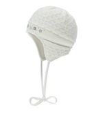 Czapka dziewczęca, wiązana, biała, dżety, Döll