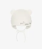 Czapka dziewczęca, wiązana, ecru, Iltom