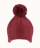 Czapka dziewczęca z pomponem, czerwona, Iltom