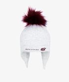 Czapka dziewczęca z pomponem, jasnoszara, Hello winter, Iltom