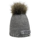 Czapka dziewczęca z pomponem, szara, Döll