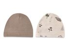 Czapka niemowlęca, beżowa, 2 szt., MimiNu