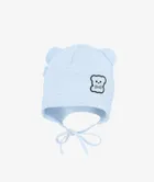 Czapka niemowlęca, wiązana, jasnoniebieska, Iltom