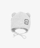 Czapka niemowlęca, wiązana, szara, Iltom