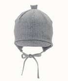 Czapka z daszkiem chłopięca, wiązana, szara, Iltom
