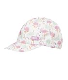 Czapka z daszkiem dziewczęca, biała, flamingi, Döll