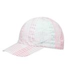 Czapka z daszkiem dziewczęca, biało-różowa, kratka, Döll