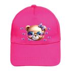 Czapka z daszkiem dziewczęca, ciemnoróżowa, Ambra