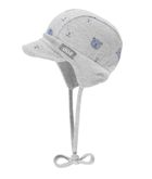 Czapka z daszkiem niemowlęca, wiązana, szara, misie, Döll