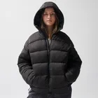 Czarna ocieplana kurtka z kapturem NOWEAR