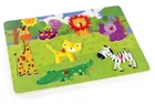 Daffi, układanka drewniana z rączką, safari, 7 elementów