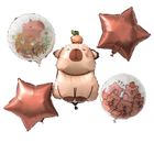 Dalprint, kapibara i gwiazdka, balony foliowe, matowe, 5 szt.