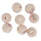 Dalprint, koraliki drewniane, kotek, 3 cm 8 szt.