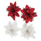 Dalprint, kwiaty poinsecji białe, czerwone, 14 cm, 4 szt.