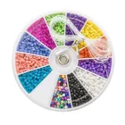 Dalprint, zestaw koralików szklanych, mini, 2 mm, 12 kolorów