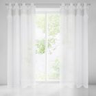 Daphne, firana, zdobiona srebrnym haftem oraz pomponami, 140-250 cm