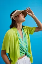 Daszek przeciwsłoneczny damski, słomiany, beżowy, Moodo