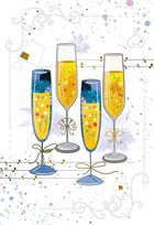 DaVinci, karnet z kopertą, Kieliszki szampana, 12-18 cm