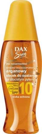 Dax Sun, olejek arganowy do opalania ze złocistym pyłem, SPF 10, 150 ml