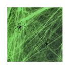 Dekoracja, pajęczyna z pająkami, zielona