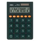 Deli, kalkulator kieszonkowy, butelkowa zieleń, 12 cyfrowy wyświetlacz