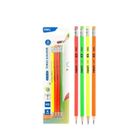 Deli, ołówki HB z gumką, neonowe, 4 szt.