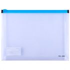 Deli, teczka na suwak A5, niebieska