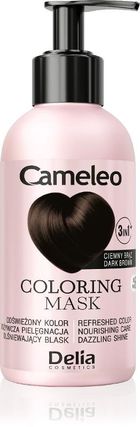 Delia Cosmetics, Cameleo, maska koloryzująca do włosów 3w1, ciemny brąz, 120 ml