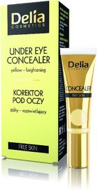 Delia Cosmetics, Free Skin, korektor żółty, rozświetlający pod oczy, 10 ml