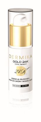 Dermika, Gold 24k Total Benefit, krem-esencja młodości pod oczy, 15 ml