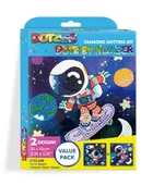 Diamond Dotz by number, diamentowa mozaika, Fun in space, 2 obrazki