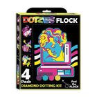 Diamond Dotz, diamentowa mozaika, flokowana, Neon Retro Classic, 4 obrazki