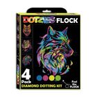 Diamond Dotz, diamentowa mozaika, flokowana, Wild neon, 4 obrazki